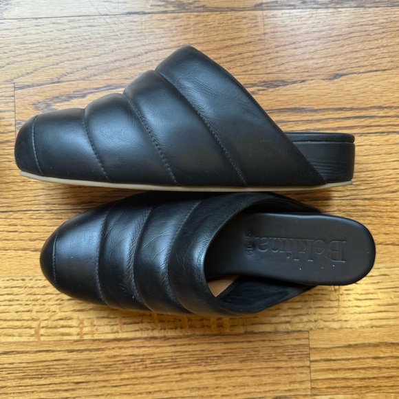 Beklina Ribbed Wedge shoes. Size 10.5. Black leather. - Picture 2 of 3
